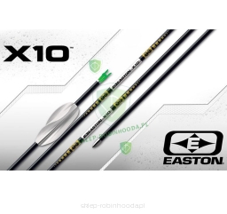 Strzały Easton X10 carbon - kompletne - tuzin (12szt) X10 Socx Beiter Pin Nock Lotki Spin Wing groty stalowe (12szt)