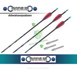 6x strzała Radius skylon carbon ID 4.2mm - strzały jak Avalon Classic Carbon - lotki EP23, pin nock, groty break-off