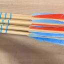 Zestaw strzały cedrowe ROSE Wood Cedar Port Orford USA spine 45#-50# pióra 5" Shield Helical 11/32" 32" grot toczony (12szt)