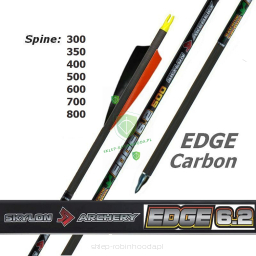 12x strzała Carbon EDGE Skylon tradycyjna - lotka pióra naturalne (shield 4) - spine 400 500 600 700 800 grot tarczowy CB Easton wklejany