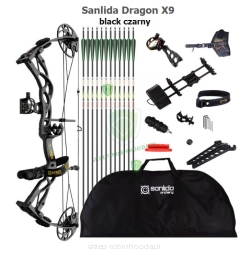 Zestaw Łuk bloczkowy Sanlida Dragon X9 RTS 10-70# 18-31cali (kolor) czarny, zielony, szary