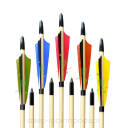 Zestaw Strzały Drewniane Robin Cedrowe 32" pióra 4" 11/32 grot toczony