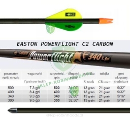 Strzała Carbon POWERFLIGHT Easton 500 400 340 300 - BLAZER 2"