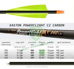 24x Strzała POWERFLIGHT pióro 4" grot CB tarczowy