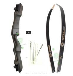 Łuk klasyczny drewniany Core Tegra - duży 66" 68" 70" składany ramiona Tegra czarny fiberglass
