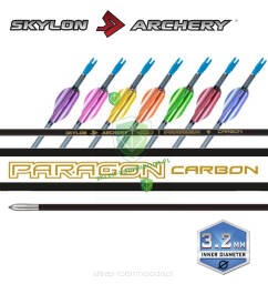 Strzały Skylon PARAGON ID3.2mm carbon Skylon Paragon 3.2mm spin 350-1000 (12szt) lotki Spin Wing i nasadka Beiter Pin Nock