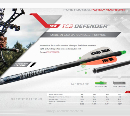 strzała Beman ICS DEFENDER Carbon 400 AAE Max STEALTH 2.7" - 12szt